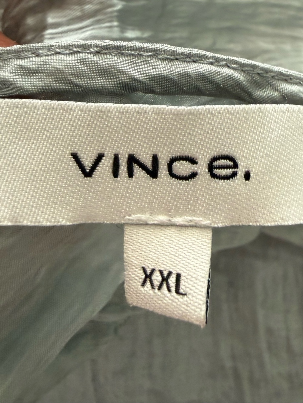 Vince Sea Stone Crinkle V Neck Popover Top XXL Shimmer Oversized - Picture 3 of 7
